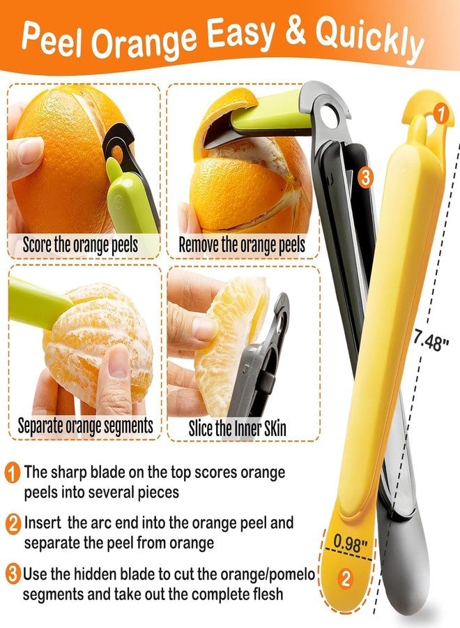 VATTU Orange Peeler | Easy to Peel Citrus Peeler Tool | Plastic Orange Slicer | Creative Kitchen Gadget Multicolour - Image 3